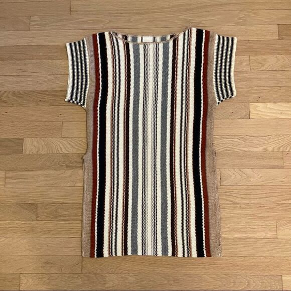 Vintage Striped Knit Shirt with Side Split Hem - Picture 6 of 14